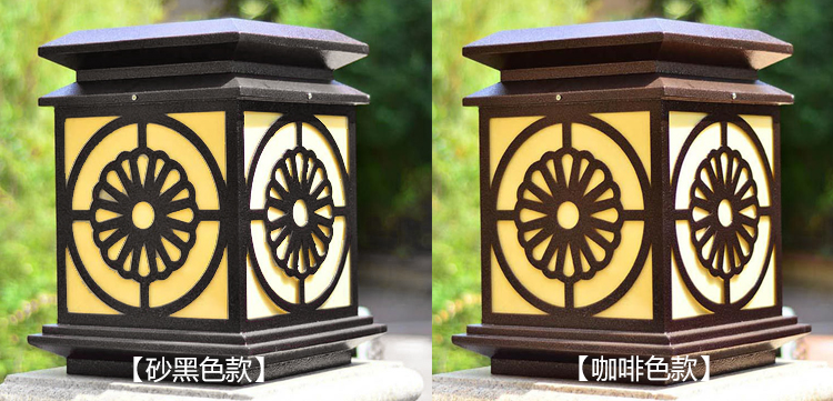 東莞麻豆视频APP官网照明(QDZTD-003)戶外門頭割花方形柱頭燈效果圖片