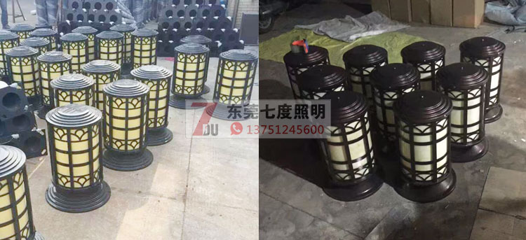 麻豆视频APP官网照明(QDZTD-009)戶外圓柱仿雲石柱頭燈生產實拍圖片