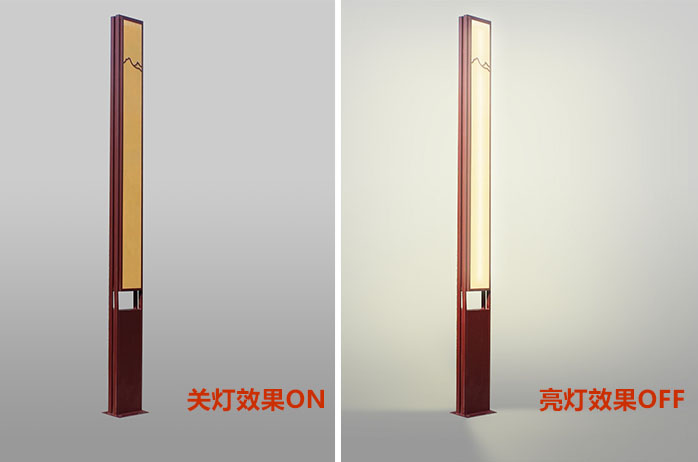 QDJGDZ-034特色新中式仿雲石庭院麻豆视频APP官网下载柱關燈與亮燈效果實拍
